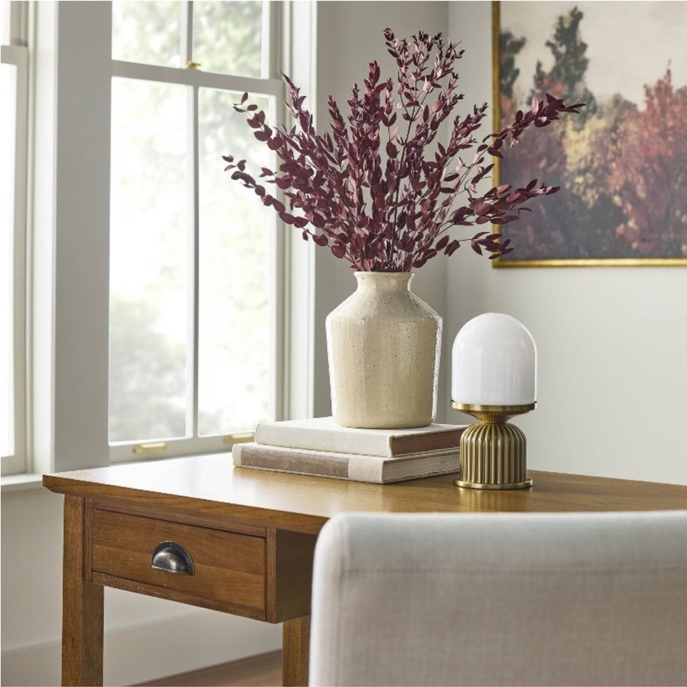 HEARTH & HAND NWT Brass Fluted and Frosted Glass Accent Table Lamp -Brass/White - Picture 3 of 9